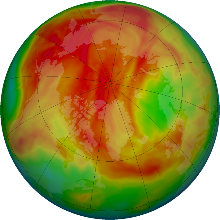 Arctic ozone map for 01 April 2010